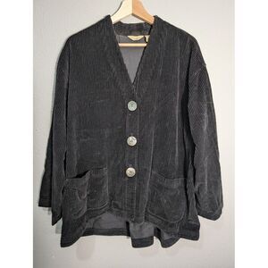 J. Jill Jacket Womens XLP Purple Wide Wale Corduroy Button Front Blazer‎ Pockets
